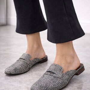 Stylish Black Tweed Bougeotte Mules 41 1/2